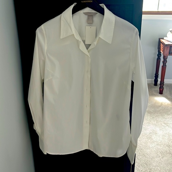 H & M White Button Down Shirt - Picture 1 of 2